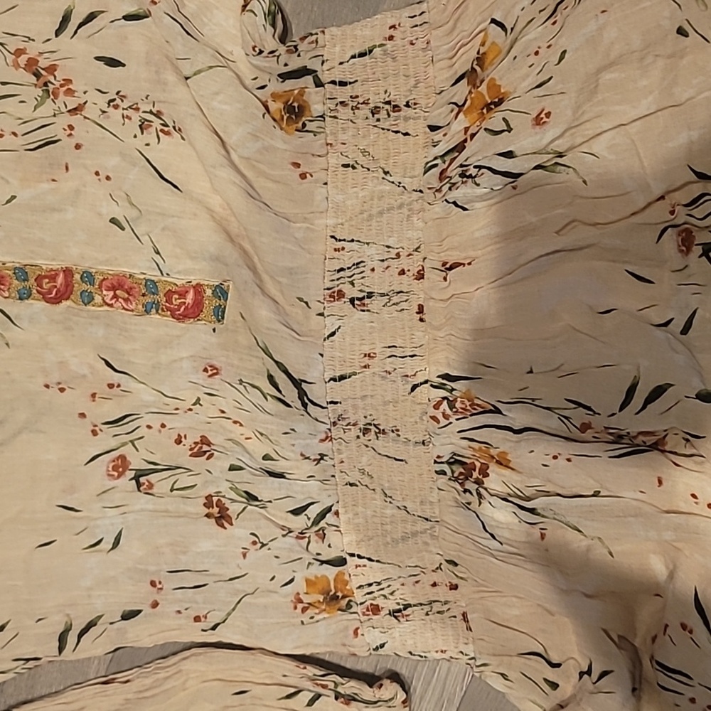 Bohemian Floral V-Neck Cream Dress - Picture 6 of 9